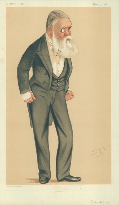 Mr Tom Taylor, Punch, 11. März 1876, Vanity Fair Karikatur von Leslie Matthew Ward